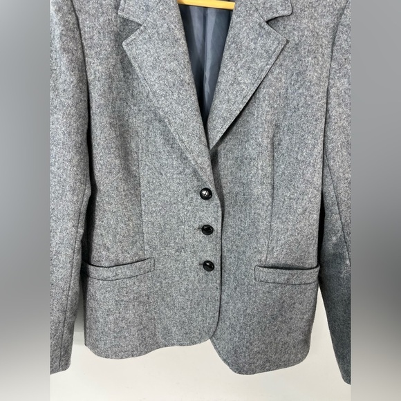 Vintage Country Casuals Womens Medium Great Britain Made Grey Wool Blend Blazer - Picture 2 of 12